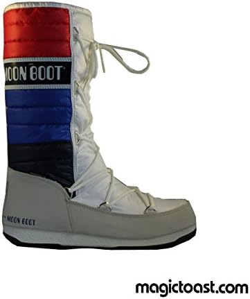 Moon Boot Womens Moonboot WE Quilted White/Blue/Red Snow Shoes UK 5