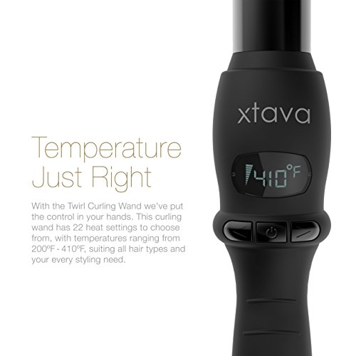Xtava Twirl Hair Curling Wand 1 to 0.5 Inch Professional Dual Voltage