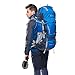 MOUNTAINTOP 70L Internal Frame Backpack Camping Backpacking Hiking Backpack for Men Women with Rain Cover,Sky Blue