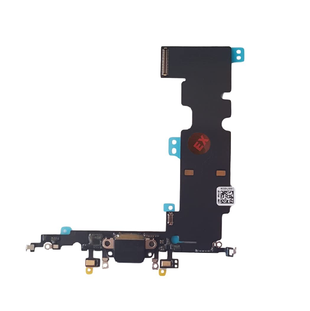 Smartex® Charging Port Flex cable compatible with iPhone 8 Plus Black - Dock Connector + flex cable