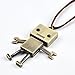 Jane Stone Vintage Lovely Robot Pendant Long Leather Wrap Bot Necklace Unisex Personalized Hot Topic Jewelry Birthday Gift(Fn1803)