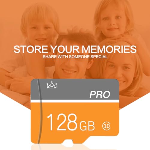 128GB Memory Card, Micro Memory Card with Adapter Class 10 High Speed for Camera, Smartphone, Tablet 2-Pack