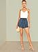Romwe Women's Casual Tie Knot Summer Shorts Elegant Walking Shorts Blue S