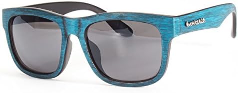 Fishing Sorcerer MZ Blue w/ Black Lens Wood Print Vintage LARGE Sunglasses Mens Womens Vintage Designer Plastic Frame