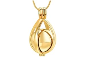 BIAIHQIE Cremation Locket Necklace Hold Ball Memorial Urn Jewelry for Ashes Women Men Keepsake Pendant-Full Gold