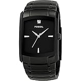 Fossil Men's Three-Hand Stainless Steel Black Dial Dress Watch with Black IP