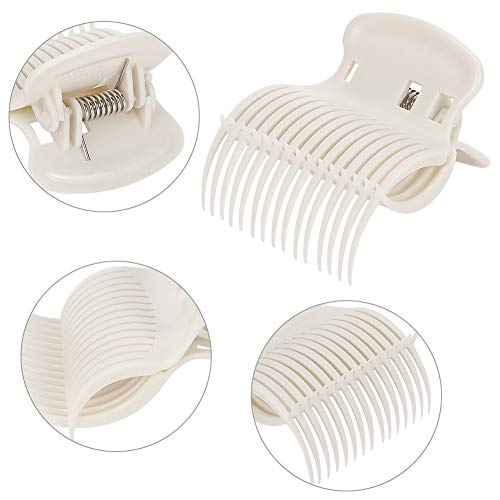 DaveandAthena 24 Pieces Hot Roller Clips Curler Claw Clips Replacement Roller Clips for Women Girls Hair Section Styling (White) - Thumbnail 3