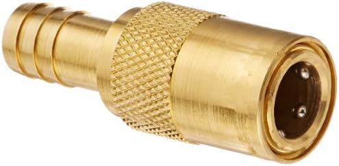 Eaton Hansen FTS308 Brass Straight Hose Stem Hydraulic Fitting, Socket, 1/2" Hose ID, 3/8" Body
