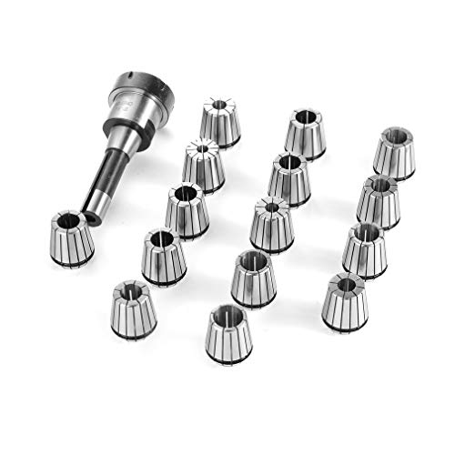 Homgrace 15 Pcs Collet Set R8 Shank ER40 Collet Chuck Holder Spring Collet Set for CNC Engraving Machine & Milling Lathe Tool (15 pieces grey-black)