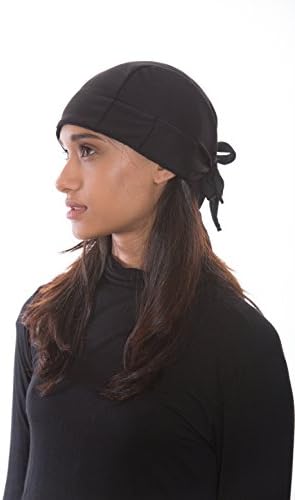 Shinobu Sports INVISTA COOLMAX Quick Drying Hat & Helmet Skull Cap (Bandana Type) BLACK SR-024