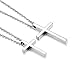 Reve Simple Stainless Steel Silver Tone Cross Pendant Chain Necklace for Men Women, 20’’-22’’ (1.71.02'' Pendant+20'' Chain)