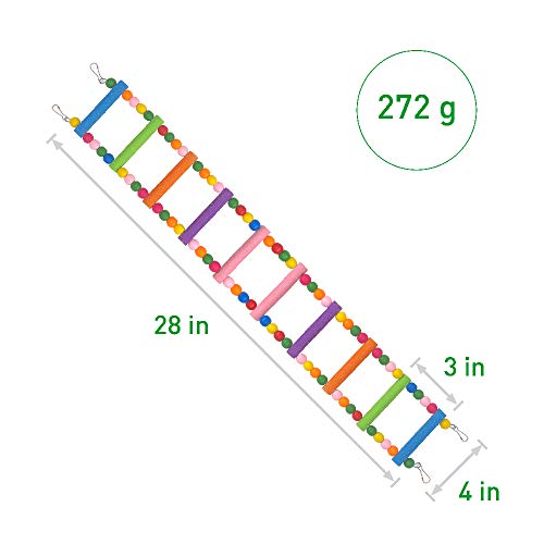 Bird Ladder Parrot Toys, Rough Surface Perch Grinding Nail Cage Accessories Toys for African Gray and Medium Bird
