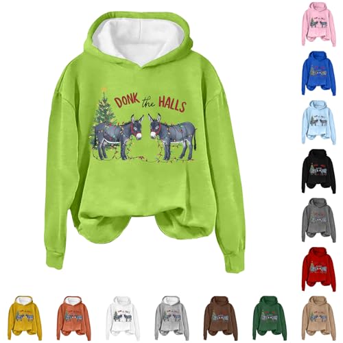 Christmas Hoodie Funny Christmas Hoodies For Women Oversized Sweatshirt For Womens With Xmas Graphic Comfortable Hooded Pullover Funny Xmas Theme Sweaters Women