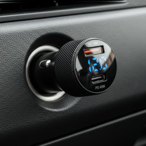 Carregador Veicular para Automóvel Turbo 60W com Duas Entradas, Carregamento Super Rápido + Cabo USB-C Premium Compatível com Dispositivos iOS e Android