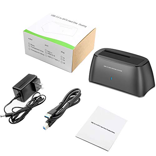 Hard Drive Docking Station USB3.0 for 2.5/3.5 Inch SATA I/II/ III HDD SSD, PC/Laptop/TV/PS4/XBox, USB Hard Drive Dock Support 12TB,Black