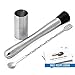 Arctic Chill 3 Piece Stainless Steel Muddling Tool Set, Grooved Nylon Head Muddler, Bar Mixing Spoon with Garnish Fork Tip, Double-Sided Cocktail Jigger, Perfect Professional Bartender Kit