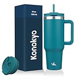 Konokyo 40 oz Tumbler with Handle and 2 Straws,2 in
