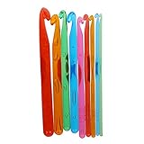 TOOGOO(R) 9pcs Multicolor Plastic Crochet Hooks Knitting Needles Set 3.0-12.0mm