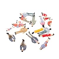 Domccy 20pcs G Scale 1:25 Mix Painted Model People Train Park Street Passenger Figures for Model Railway Trains SceneScapes Standing Platform Passengers Miniature Figures Toys and Games