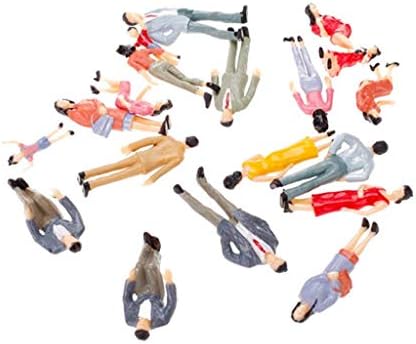 Domccy 20pcs G Scale 1:25 Mix Painted Model People Train Park Street Passenger Figures for Model Railway Trains SceneScapes Standing Platform Passengers Miniature Figures Toys and Games