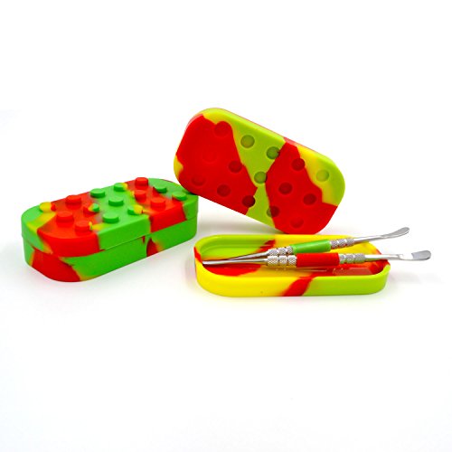 SILICONE ALLEY 2 Carving Tool + 2 Tie Dye-colored Multi-Compartment Wax Container