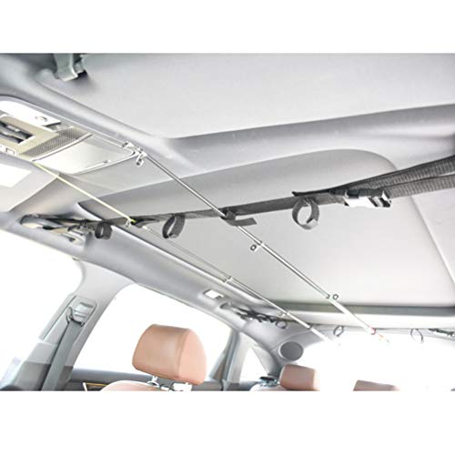 Lzttyee 1 Pair Nylon Fishing Rod Storage Rack Universal Car Mounted Fishing Vehicle Rod Carrier Band for Fishing in-Vehicle Storage (Black) - Thumbnail 2