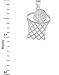 .925 Sterling Silver Basketball Hoop Sports Charm Pendant Necklace - 16