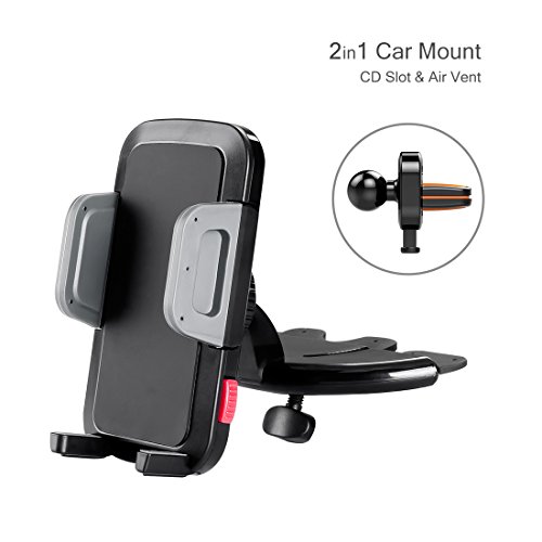 Viozon 2-in-1 cd slot/air vent car mount, universal cell phone ho…