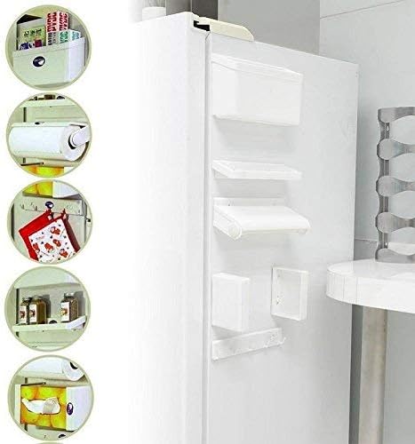 Cartstore 5 in 1 Refrigerator Storage Rack Fridge Organizer Set Magnetic Tissue Paper Roll Holder