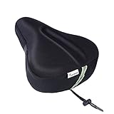 Sportneer Bike Seat Comfortable Bike Saddle,Soft Foam Padded Wide Bicycle Cushion with Taillight for Men Women, Waterproof