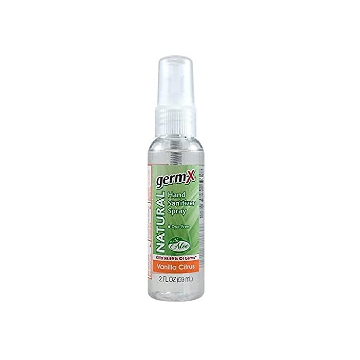 Germ-X Natural Hand Sanitizer Spray, Vanilla Citrus, Travel Size, 2 Fluid Ounce