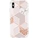 JAHOLAN Compatible iPhone Xs Max Case Bling Glitter Sparkle Rose Gold Marble Design Clear Bumper TPU Soft Rubber Silicone Cover Phone Case for iPhone Xs Max 2018 6.5 inch