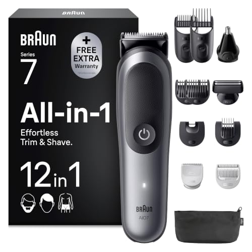 Braun Multigroom All-in-One Series 7, 12-in-1 Trimmer, AIO7545, Grau
