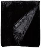 Sara Solid Mink Bed Blanket, Queen/Full, Black