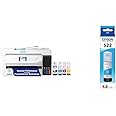 Epson EcoTank ET-15000 Wireless Color All-in-One Supertank Printer & 522 EcoTank Ink Ultra-high Capacity Bottle Cyan (T522220-S)