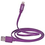 CACOY Apple MFi Certified Lightning to USB Flat Cable for iPhone iPad iPod - 3 Feet (1 Meters) - Purple