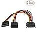 SATA Power Y Splitter Cable 2 Pack 15 Pin SATA Power Splitter Cable Adapter SATA 15 Pin Male to Dual Female Power Y- Cable 7 Inche