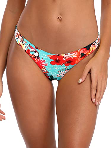 RELLECIGA Women's Blue Floral Bikini Bottom
