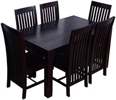 RingabellRingabell Diet Six Seater Solid Wood Dining Table (Mahogany Finish)