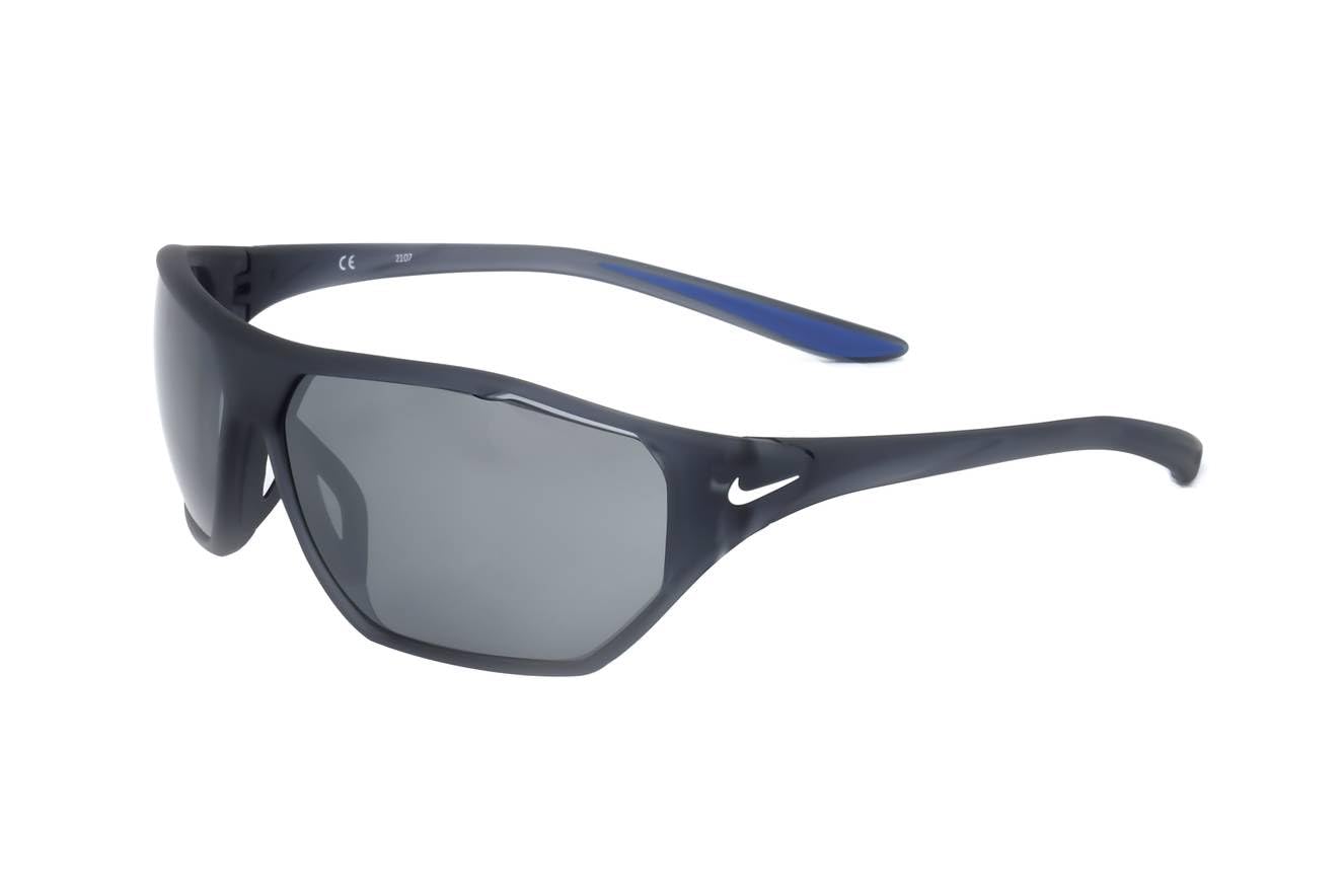 Nike AERO DRIFT DQ0811 021 Matte Dark Grey/Grey/Silvr Sunglasses Unisex Iniettato, Modified Rectangle, 65