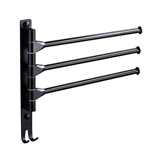 Towel Rack Holder, Towel Bars Holder Swing Towel Racks Wall Mounted Towel Holder with Hooks 3-Bar Oil Rubbed Bar Swivel Hanger Swivel Towel Rack Towel Holder Swing Bar Rack Towel Bar Swivel Hanger
