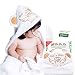 Organic Bamboo Hooded Baby Towel Wrap and Washcloth Set By Rubeny | Super Absorbent and Hypoallergenic | Fits Babies and Toddlers | Perfect for Baby Shower | Registry primary