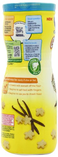 Gerber Graduates Puffs Cereal Snack, Vanilla, Naturally Flavored with Other Natural Flavors, 1.48 Ounce, (Pack of 6)