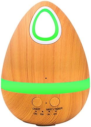 Ultrasonic Cool Mist Humidifier ，Aroma Essential Oil Diffuser Aroma Essential Oil Diffuser for Office Home Bedroom Living Room， 7 LED Color Changing Lamps and Waterless Auto Shut-off (Light Wood)