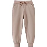 GLEAMING GRAIN Little Boys Jogger Pants Toddler Boys' Drawstring Elastic Waist Cotton Casual Sweatpants 1PC/ 2 PCS Set