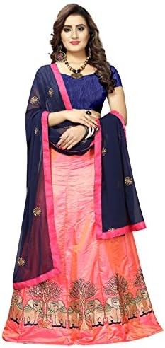 High Glitz Fashion Women's Pink Color Embroidery Work Navarti Festival Spacial Lehenga Choli With Blouse Piece