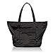 Toupons Large Roomy Tote Beach Bag Waterproof Nylon Gym Tote Bag Shopper Bag (Black)