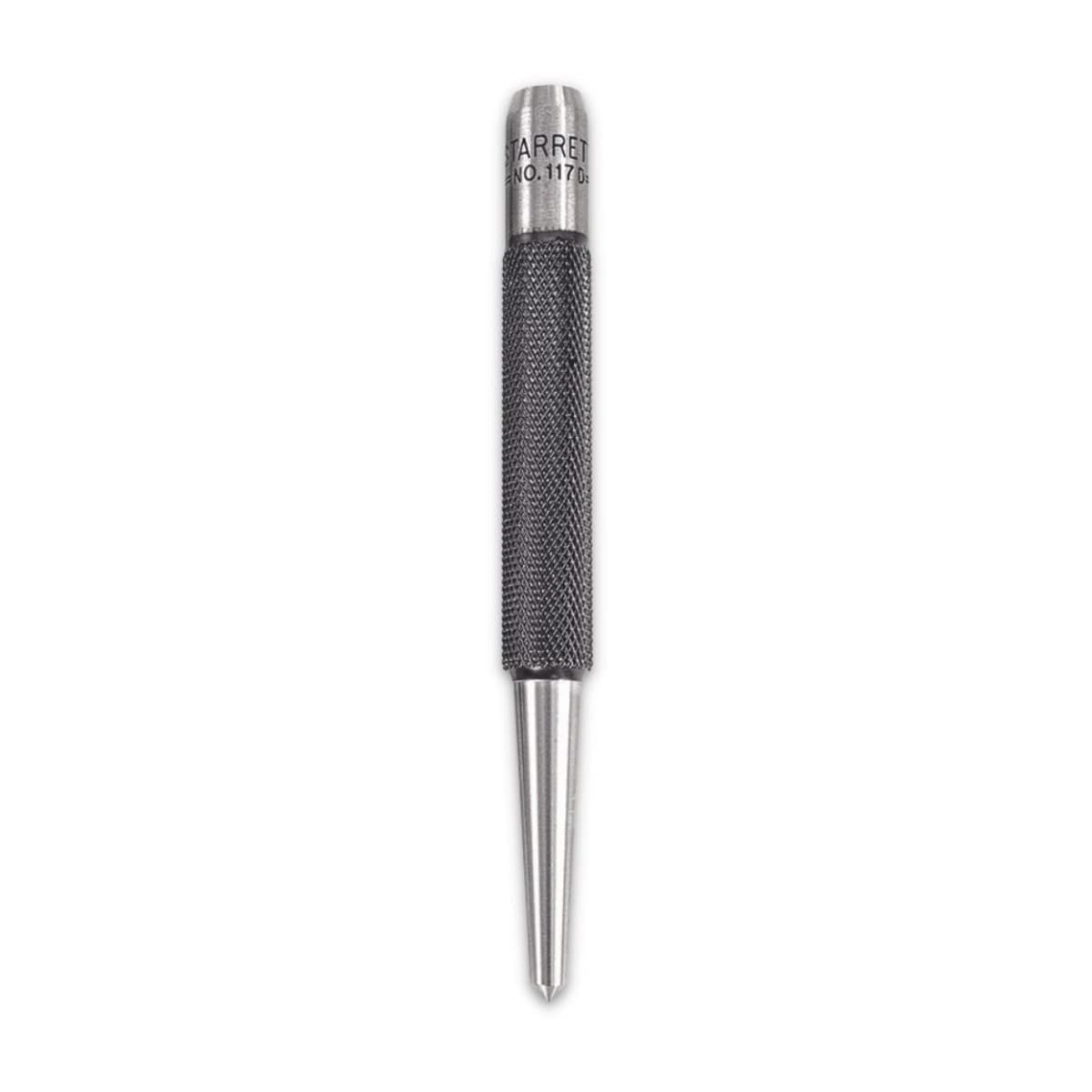 Starrett 117D Centre Punch With Round Shank, 4" Length, 5/32" Tapered Point Diameter