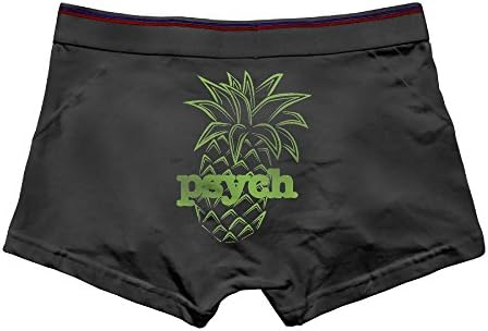 EQYI Eilinquyo Men's Psych Pineapple Ultra Soft Boxer Briefs Modern Cotton Underwear Wide Waistband Trunk M Black