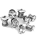Big Square Cz Stone Prong Set on 316l Surgical Steel Screw-fit Plugs/gauges/ Tunnels 2 Piece